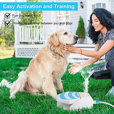 White, Dog Paw Drinking Fountain With 2 Spray Modes, 66in Water Hose
