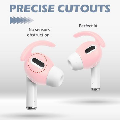 For Airpods Pro 2019 Earbuds Ear Hooks Covers Anti-lost Accessories 3-pair Pink