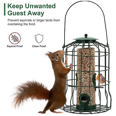 Hanging Bird Feeder For Songbirds With 4 Feeding Ports