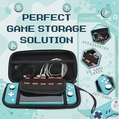 Insten for Nintendo Switch Lite Carry Case Hard Shell Portable Travel Pouch Blue