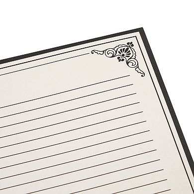 48 Sheets Vintage Lined Paper With Antique Border For Writing Letters, 8.5 X 11"