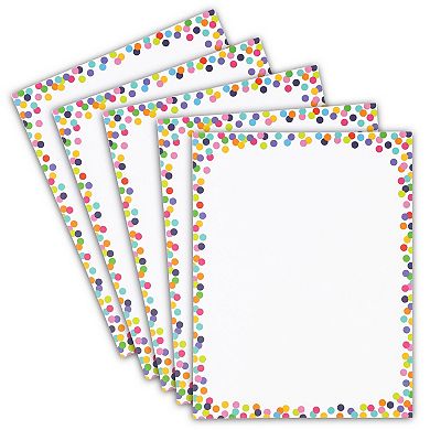 96 Sheets Of Confetti Stationery Paper For Letters Decorative Border, 8.5 X 11"