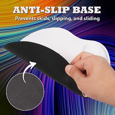 Mouse Pad Wrist Rest Ergonomic Support, Soft Comfort Non-slip Mat, White