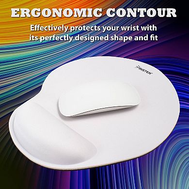 Mouse Pad Wrist Rest Ergonomic Support, Soft Comfort Non-slip Mat, White