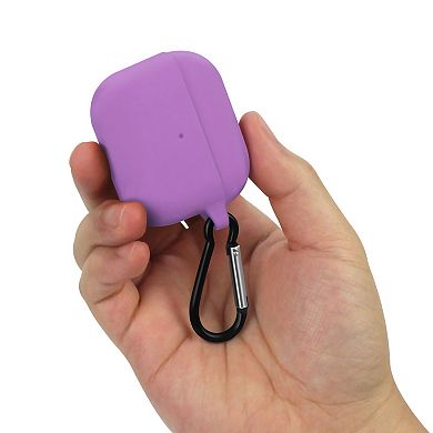 For Airpods 3 3rd 2021 Silicone Case Protective Soft Skin Cover Keychain Purple