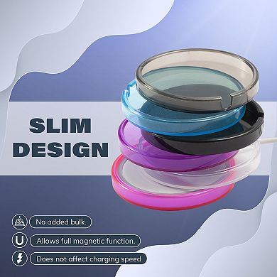 2-pack Case For Magsafe Charger Pad, Protective Soft Tpu Skin Cover Clear & Pink