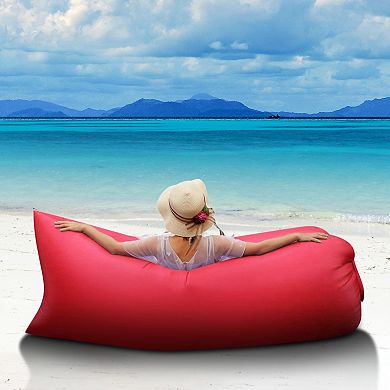 Inflatable Sofa Bed With Bag, Water Resistant, For Backyard Lakeside Beach Camping