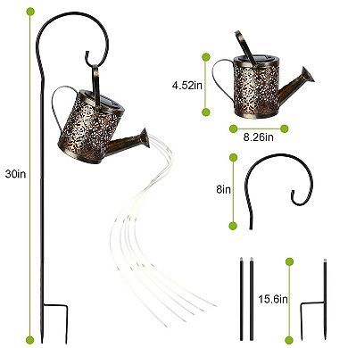 Solar Watering Can String Light Led Fairy Garden Decoration