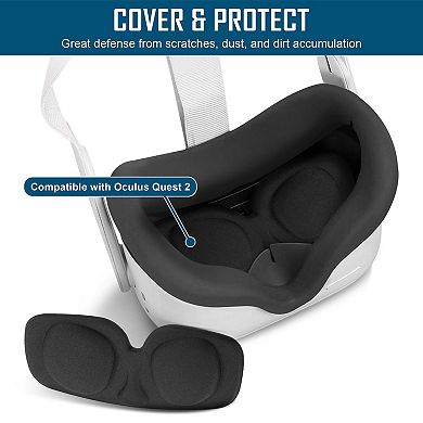 2-pack For Oculus Quest 2 Vr Headset Lens Protector Cover Protective Soft Pad