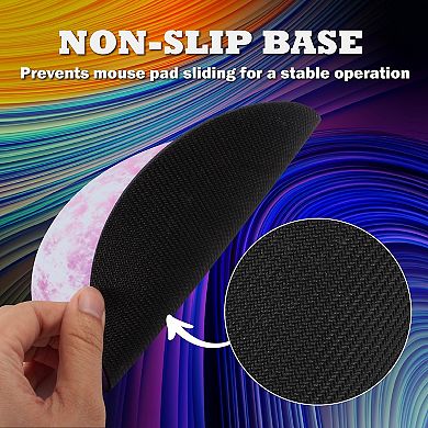 Mouse Pad Round Galaxy Series Non-slip For Gaming Office Gift Idea Purple Venus