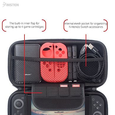 For Nintendo Switch & Oled Model Hard Eva Shell Carrying Case Travel Pouch Black