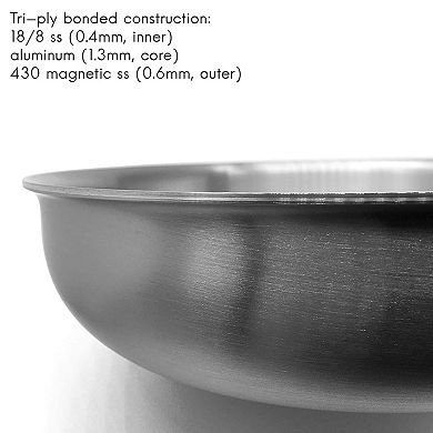 8-Inch Triple-Ply Stainless Steel Fry Pan with Lid