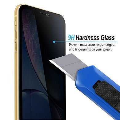 2 Pcs Anti-spy Privacy Tempered Glass Screen Protector Film For Apple Iphone Xr