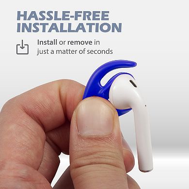 For Airpods 1 & 2 Earbuds Ear Hooks Covers Anti-lost Accessories 3-pair Blue