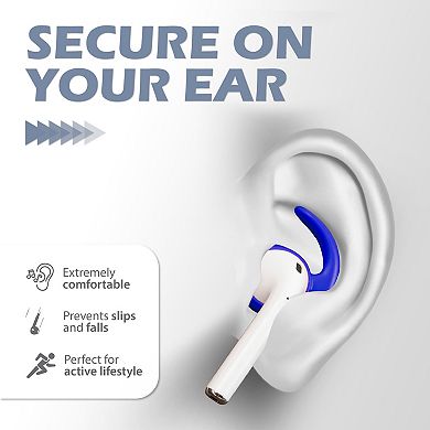 For Airpods 1 & 2 Earbuds Ear Hooks Covers Anti-lost Accessories 3-pair Blue