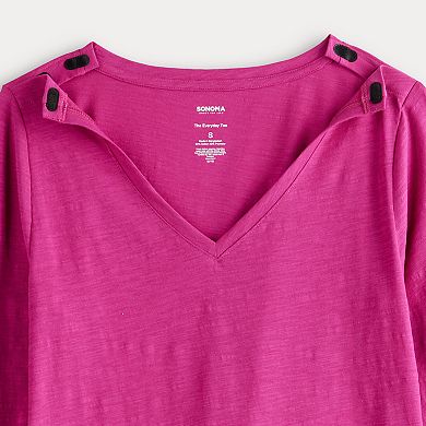 Women's Sonoma Goods For Life Adaptive Everyday Long Sleeve V-Neck T-Shirt