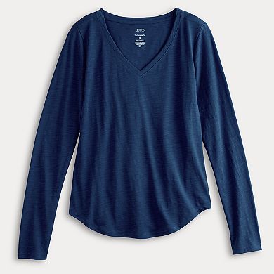 Women's Sonoma Goods For Life Adaptive Everyday Long Sleeve V-Neck T-Shirt