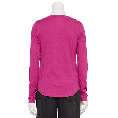 Women's Sonoma Goods For Life Adaptive Everyday Long Sleeve V-Neck T-Shirt