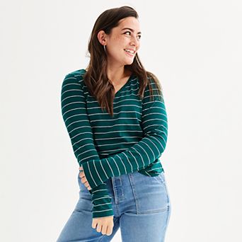 Women's Sonoma Goods For Life® Adaptive Everyday Long Sleeve V-Neck T-Shirt