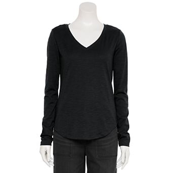 Women's Sonoma Goods For Life® Adaptive Everyday Long Sleeve V-Neck T-Shirt