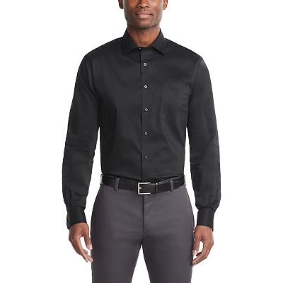 van heusen poplin fitted dress shirt Van Heusen Men's Performance Knit SS Leaf Print, Blue, XL main image 1