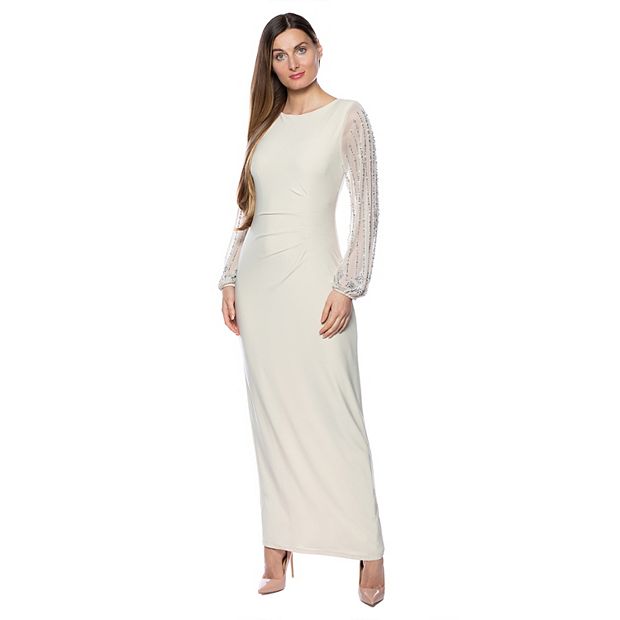 Beaded maxi dress long sleeve best sale