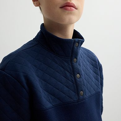 Boys 8-20 Sonoma Goods For Life® Quarter-Snap Quilted Pullover Sweater in Regular & Husky