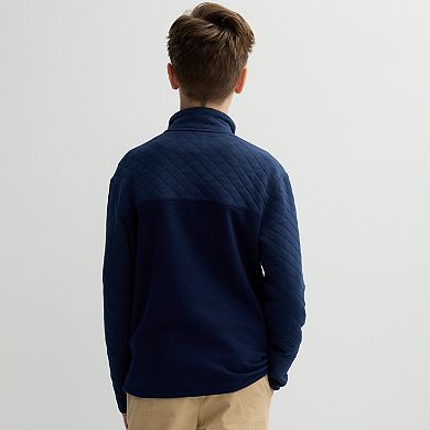 Boys 8-20 Sonoma Goods For Life® Quarter-Snap Quilted Pullover Sweater in Regular & Husky