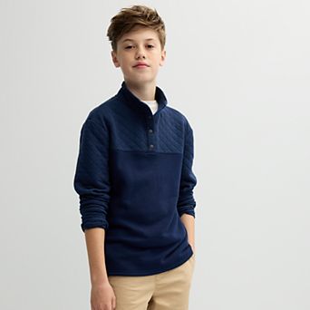 Boys 8-20 Sonoma Goods For Life® Quarter-Snap Quilted Pullover Sweater in Regular & Husky