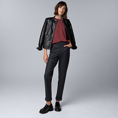 Women's Simply Vera Vera Wang Tapered Ankle Pull-On Ponte Pants