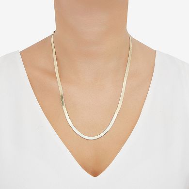 18k Gold Over Silver 22-in. Herringbone Chain Necklace