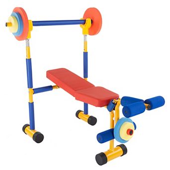 Hey! Play! 3 pc Kids Weight Bench Set for Ages 3 and Up