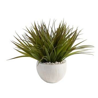 Wild Grass In White Ezra Bowl