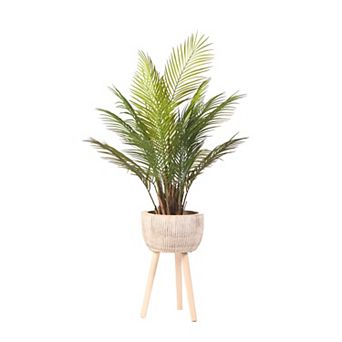 Artificial Palms In Wood Stand
