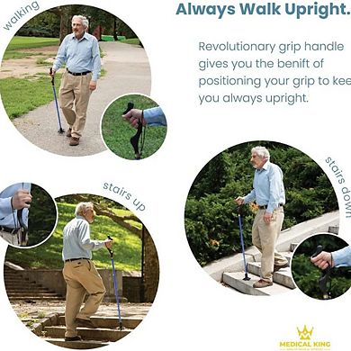 Walking Cane Collapsible Special Balancing With 10 Adjustable Heights - Self-standing Folding Cane