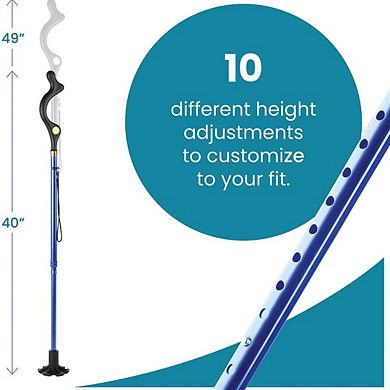 Walking Cane Collapsible Special Balancing With 10 Adjustable Heights - Self-standing Folding Cane