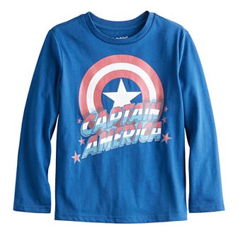Boys 4-12 Jumping Beans® Marvel Captain America Americana Logo Long Sleeve Graphic Tee
