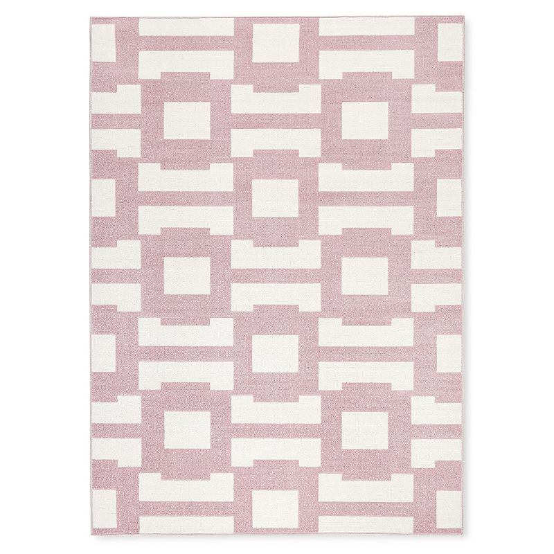 tommy bahama isla coastal geo indoor outdoor area rug, purple ivory