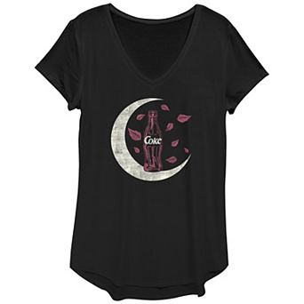 Juniors' Coca-Cola Bottle Autumn Style V-Neck Graphic Tee
