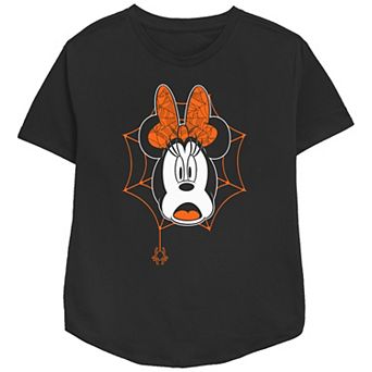 Disney's Minnie Mouse Juniors' Scared Spider Webs Relaxed Fit Graphic Tee