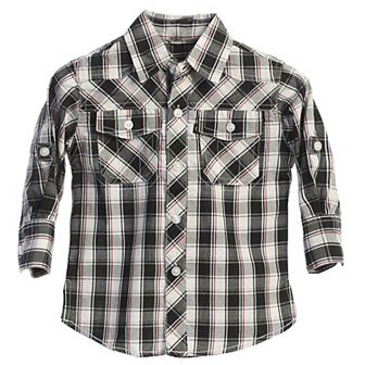 Gioberti Little Boy's Long Sleeve Roll Up Plaid Checkered Shirt