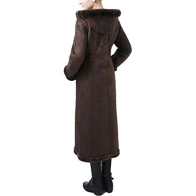 Women's Bgsd Gianna Hooded Faux Shearling Long Coat