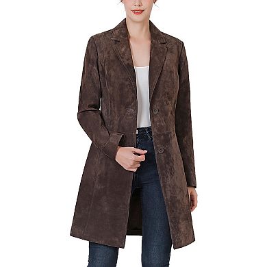 Plus Size Bgsd Mary Suede Leather Walker Coat