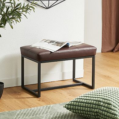 Glitzhome Modern Pu Leather Ottoman Stools