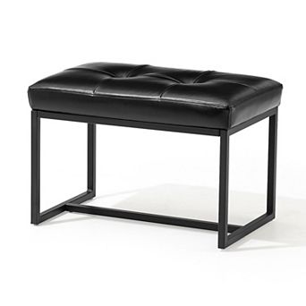 Glitzhome Modern Pu Leather Ottoman Stools
