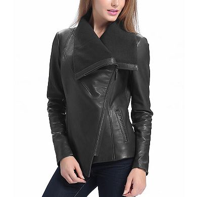 Women's Bgsd Lily Leather Drape Jacket