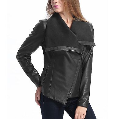 Women's Bgsd Lily Leather Drape Jacket