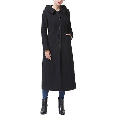 Women's Bgsd Kai Hooded Full Length Long Wool Blend Coat