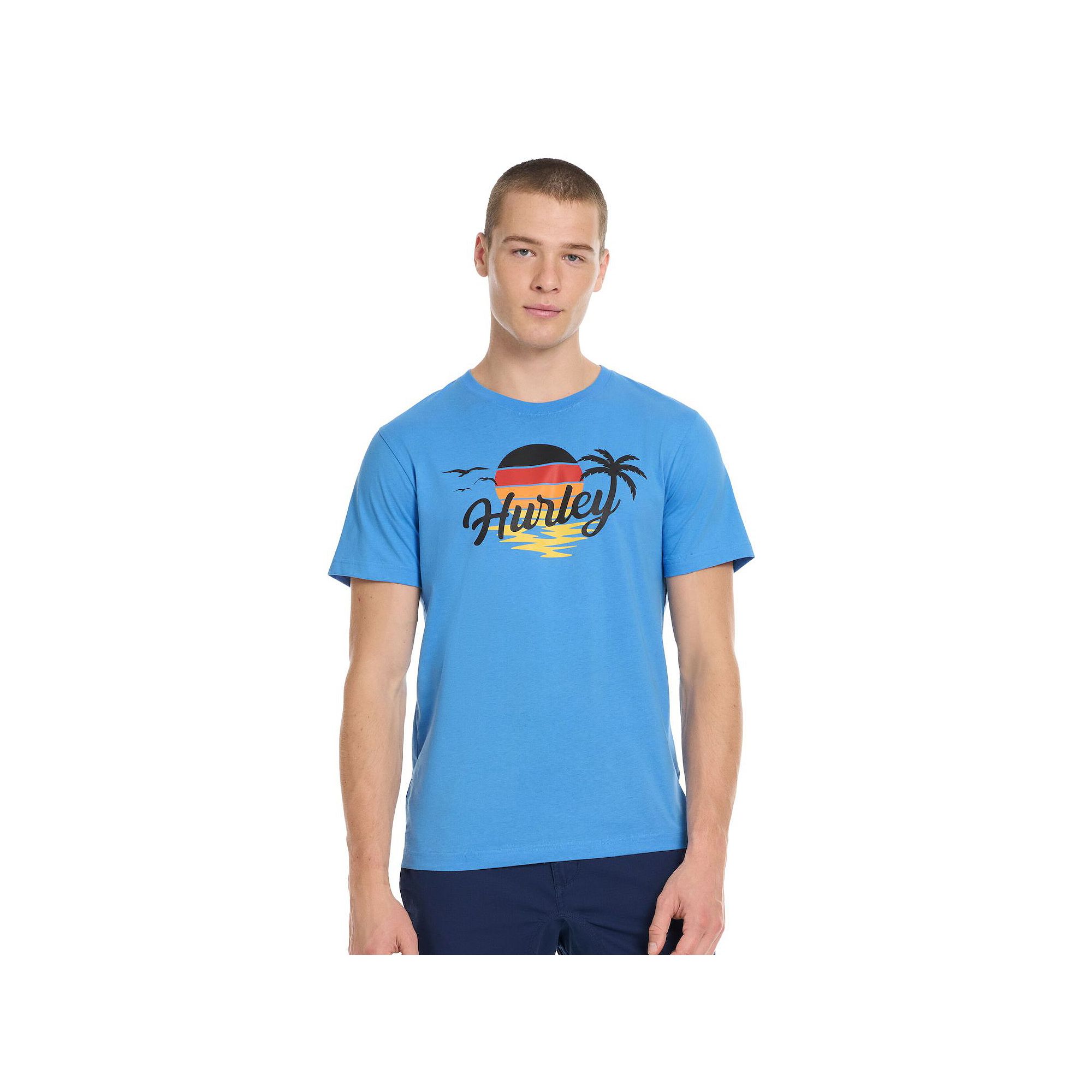 Mens Hurley Super Speed Short Sleeve Graphic Tee, Size: XS, Aquifier