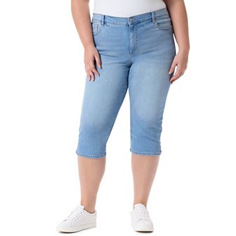 Plus Size Gloria Vanderbilt Amanda Slit Capri Pants